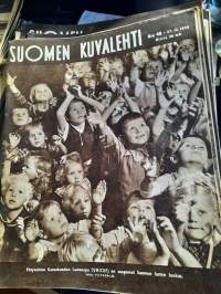 Suomen Kuvalehti  1948 nr 48 (27.11.) Unicef saapunut Suomen lasten luokse, ristikon takaa, sirkus vetää