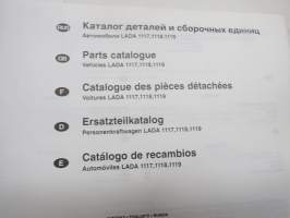 Lada 117, 1118, 1119 Parts Catalogue -varaosaluettelo