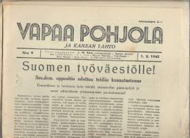 Vapaa Pohjola ja kansan tahto 1.3.  1945