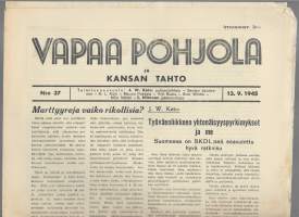Vapaa Pohjola ja kansan tahto 13.9.  1945