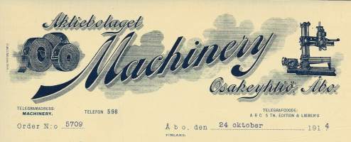 Machinery Oy,Turku 1914   - firmalomake