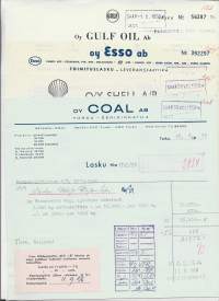 Coal Oy, Gulf Oy, Esso Oy ja Shell Oy  1958  - firmalomake 4 eril