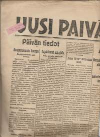 Uusi Päivä  23.11.   1918   Vanhasuomalainen itsenäisyysmielinen iltapäivälehti