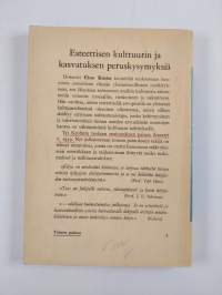 Esteettisen kulttuurin ja kasvatuksen peruskysymyksiä