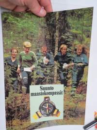 Suunto maastokompassit 752 sarja, SP-19 ESP-753, RA-751. marssikompassa M-311, taskukompassi TK-2, sukelluskompassi SK-4, suuntimakompassi KB-77, KB-14, geol. G-80