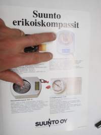 Suunto maastokompassit 752 sarja, SP-19 ESP-753, RA-751. marssikompassa M-311, taskukompassi TK-2, sukelluskompassi SK-4, suuntimakompassi KB-77, KB-14, geol. G-80