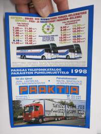 Parainen puhelinluettelo / Pargas telefonkatalog 1998