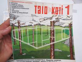 Talo ja Koti -kirjasarja osat 1-8, täydellinen sarja - yleistajuinen johdatus 1970-luvun pientalorakentamiseen (silloisine virheineen!), runsas kuvitus, mainoksia
