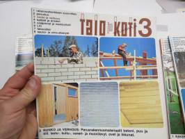 Talo ja Koti -kirjasarja osat 1-8, täydellinen sarja - yleistajuinen johdatus 1970-luvun pientalorakentamiseen (silloisine virheineen!), runsas kuvitus, mainoksia