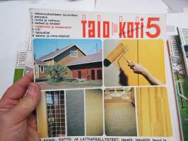 Talo ja Koti -kirjasarja osat 1-8, täydellinen sarja - yleistajuinen johdatus 1970-luvun pientalorakentamiseen (silloisine virheineen!), runsas kuvitus, mainoksia