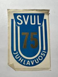 SVUL 75 juhlavuosi -tarra