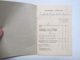 Harjoittelijakirja - Praktikantbok M.M.M. Jaakkola, Posti- ja lennätinlaitokseen 1937