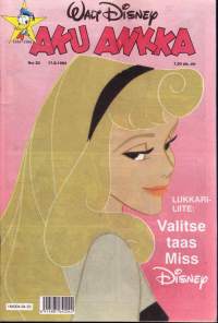 Aku Ankka 1994 N:o 33 (17.8.1994). Lukujärjestysliite Kaunotar. Valitse taas Miss Disney -kilpailu.