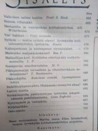 Kotiliesi 1936 nr 18, 15.9.1936 syyskuu II, Kansikuva Martta Wendelin, Syökää mutta syökää oikein, Maljakkokukat, Matkailumessuilla, Pihlajanmarja, ym.