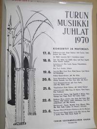 Turun Musiikkijuhlat 1970 -juliste, tästä alkoi Ruisrock -esiintyjälistaukset, 23.-23-8. &quot;Rockkonsertti&quot; Tommie Mansfield, Wigwam, Jo Ann Kelly, Kalevala, Humble Pie