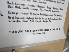 Turun Musiikkijuhlat 1970 -juliste, tästä alkoi Ruisrock -esiintyjälistaukset, 23.-23-8. &quot;Rockkonsertti&quot; Tommie Mansfield, Wigwam, Jo Ann Kelly, Kalevala, Humble Pie