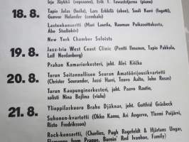 Turun Musiikkijuhlat 1970 -juliste, tästä alkoi Ruisrock -esiintyjälistaukset, 23.-23-8. &quot;Rockkonsertti&quot; Tommie Mansfield, Wigwam, Jo Ann Kelly, Kalevala, Humble Pie