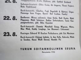 Turun Musiikkijuhlat 1970 -juliste, tästä alkoi Ruisrock -esiintyjälistaukset, 23.-23-8. &quot;Rockkonsertti&quot; Tommie Mansfield, Wigwam, Jo Ann Kelly, Kalevala, Humble Pie