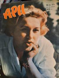 Apu 1957 nr 25 (21.6.1957) Hytermä, povityttö Jayne Mansfield, vuorineuvoksen päivälliset