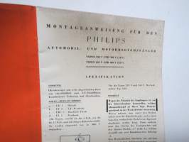 Philips Automobil- und Motorbootempfänger Typ 258-259-268-269 - Montageanweisung