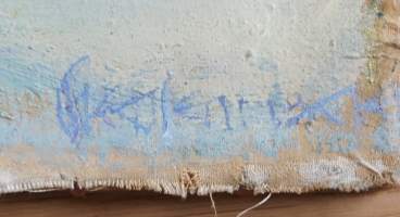 Tuntematon taiteilija, &quot;Alppimaisema&quot; öljyvärimaalaus kankaalle sign ,  41x50 cm  kehystämätön