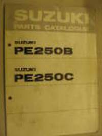Suzuki PE250B PE250C parts catalogue varaosaluettelo