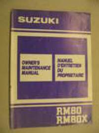 Suzuki RM80 RM80X owner´s maintenance manual huolto-ohjekirja