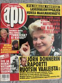 Apu 1994 nr 38 - 216 ihmistä yhdessä! Laskuvarjohyppääjien huikea ennätys, Kohtausten ja erojen Tyyne Ritva Oksanen &quot;Autuainta on nauraa itselleni&quot;, ym.