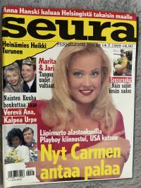 Seura 1995 nr 28 - heinämies Heikki Turunen, Marita &amp; Jari Tangon uudet valtiaat, Naisten Kuuba houkuttaa taas, Verevä Ana, Kalpela Urpo, ym.