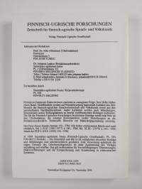 Finnisch-ugrische Forschungen Band 52, Heft 1-3 : Zeitschrift für finnisch-ugrische Sprach- und Volkskunde Band 52, Heft 1-3