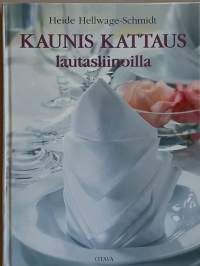 Kaunis kattaus lautasliinoilla. (Ruokailun etiketit, kotitalous)