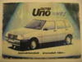 Fiat Uno åm. 1984 instruktionsbook owner´s manual 