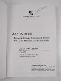 Liquidity effects, timing and reasons for open-market share repurchases (tekijän omiste, signeerattu)