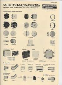 Ahlström Strömfors Sähköasennnustarvikkeita   esite  1972  6 sivua