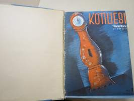 Kotiliesi 1937 vuosikerta -kotien yleisaikakauslehti, kansikuvitukset Martta Wendelin