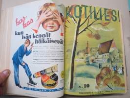 Kotiliesi 1937 vuosikerta -kotien yleisaikakauslehti, kansikuvitukset Martta Wendelin