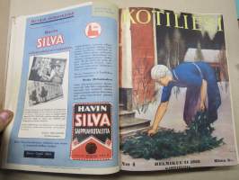 Kotiliesi 1933 vuosikerta -kotien yleisaikakauslehti, kansikuvitukset Rudolf Koivu