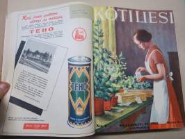 Kotiliesi 1933 vuosikerta -kotien yleisaikakauslehti, kansikuvitukset Rudolf Koivu