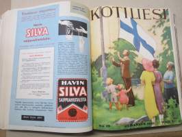 Kotiliesi 1933 vuosikerta -kotien yleisaikakauslehti, kansikuvitukset Rudolf Koivu
