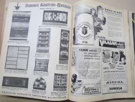 Kotiliesi 1933 vuosikerta -kotien yleisaikakauslehti, kansikuvitukset Rudolf Koivu