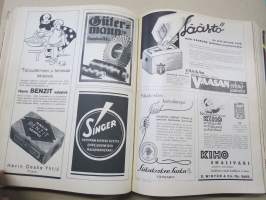 Kotiliesi 1933 vuosikerta -kotien yleisaikakauslehti, kansikuvitukset Rudolf Koivu
