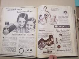 Kotiliesi 1933 vuosikerta -kotien yleisaikakauslehti, kansikuvitukset Rudolf Koivu