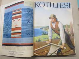 Kotiliesi 1934 vuosikerta -kotien yleisaikakauslehti, kansikuvitukset Rudolf Koivu / Martta Wendelin