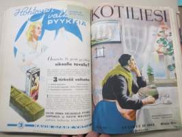 Kotiliesi 1934 vuosikerta -kotien yleisaikakauslehti, kansikuvitukset Rudolf Koivu / Martta Wendelin