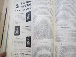 Kotiliesi 1934 vuosikerta -kotien yleisaikakauslehti, kansikuvitukset Rudolf Koivu / Martta Wendelin