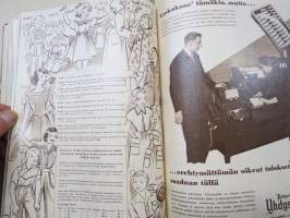 Kotiliesi 1950 vuosikerta -kotien yleisaikakauslehti, kansikuvitukset mm. Martta Wendelin, Nousiainen