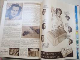 Kotiliesi 1951 vuosikerta -kotien yleisaikakauslehti, kansikuvitukset mm. Martta Wendelin, Nousiainen