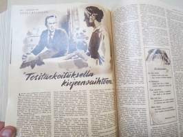 Kotiliesi 1951 vuosikerta -kotien yleisaikakauslehti, kansikuvitukset mm. Martta Wendelin, Nousiainen
