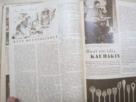 Kotiliesi 1948 vuosikerta -kotien yleisaikakauslehti, kansikuvitukset mm. Martta Wendelin