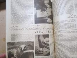 Kotiliesi 1946 vuosikerta -kotien yleisaikakauslehti, kansikuvitukset mm. Martta Wendelin